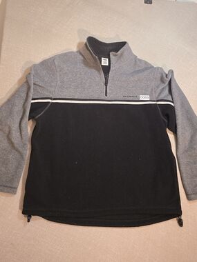 Old Navy Men's Gray & Black Quarter-Zip Fleece Pullover